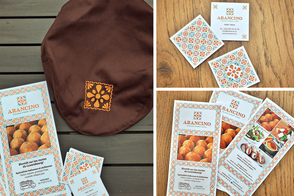 branding projects arancino-street-food-flyer-business-card-design-branding-food-truck-luxembourg