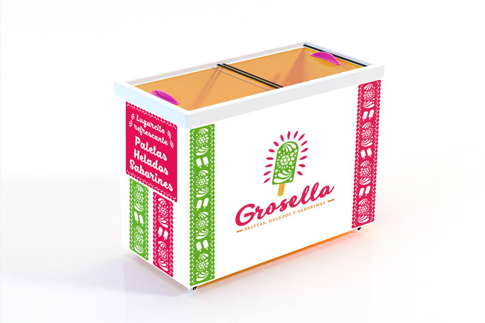 grosella-paletas-helados-mexicanos-naturales-mexico-barcelona-logo-branding-diseño-grafico-nevera